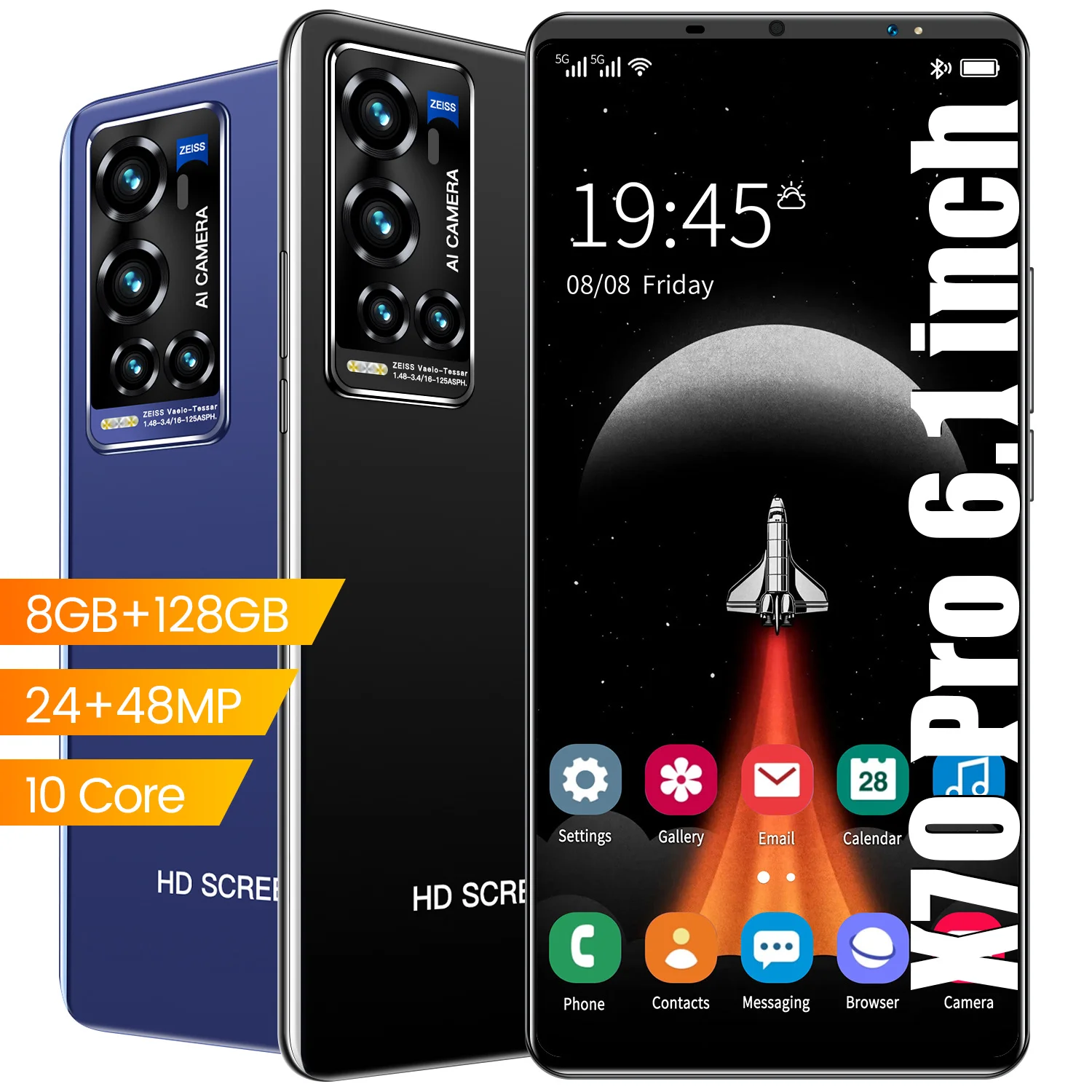 X70 Pro 6.1 Inch Dual SIM Fingerprint ID 1440*3040 Cellphones Global Version 8GB+128GB 24+48MP 4800mAh Smart Phone Orange Black
X70 Pro 6.1 Inch Dual SIM Fingerprint ID 1440*3040 Cellphones Global Version 8GB+128GB 24+48MP 4800mAh Smart Phone Orange Black