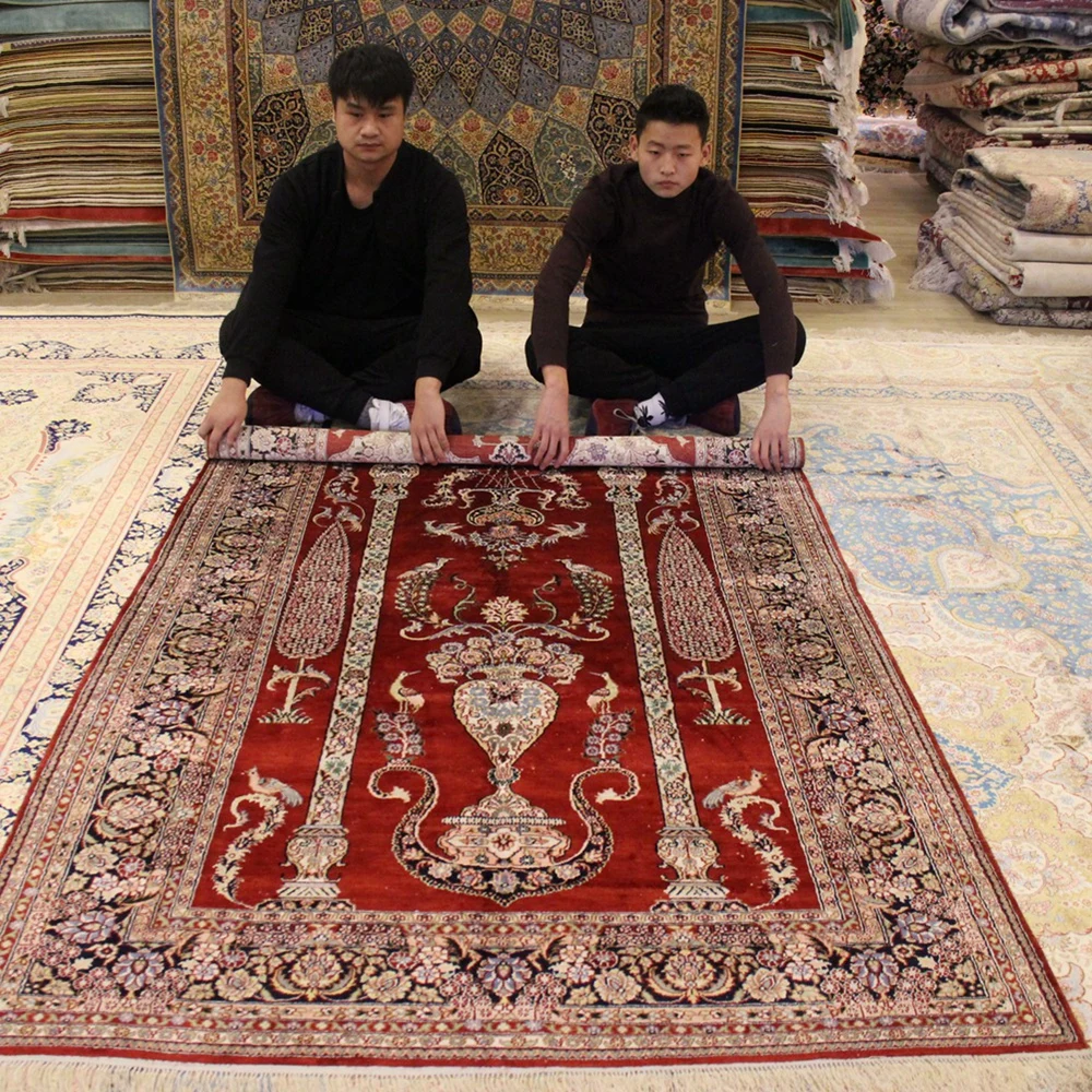 YILONG 5'x8' luxurious living room decoration silk carpet persian handmade red best oriental rugs (ZW045M5x8)
YILONG 5'x8' luxurious living room decoration silk carpet persian handmade red best oriental rugs (ZW045M5x8)