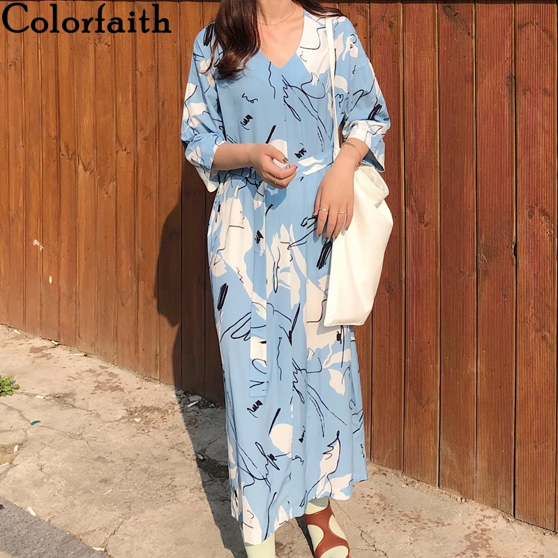 Colorfaith New 2021 Women Summer Dresses High Waist V-Neck Floral Oversize Lace Up Split Elegant Vintage Lady Long Dress DR118
Colorfaith New 2021 Women Summer Dresses High Waist V-Neck Floral Oversize Lace Up Split Elegant Vintage Lady Long Dress DR118