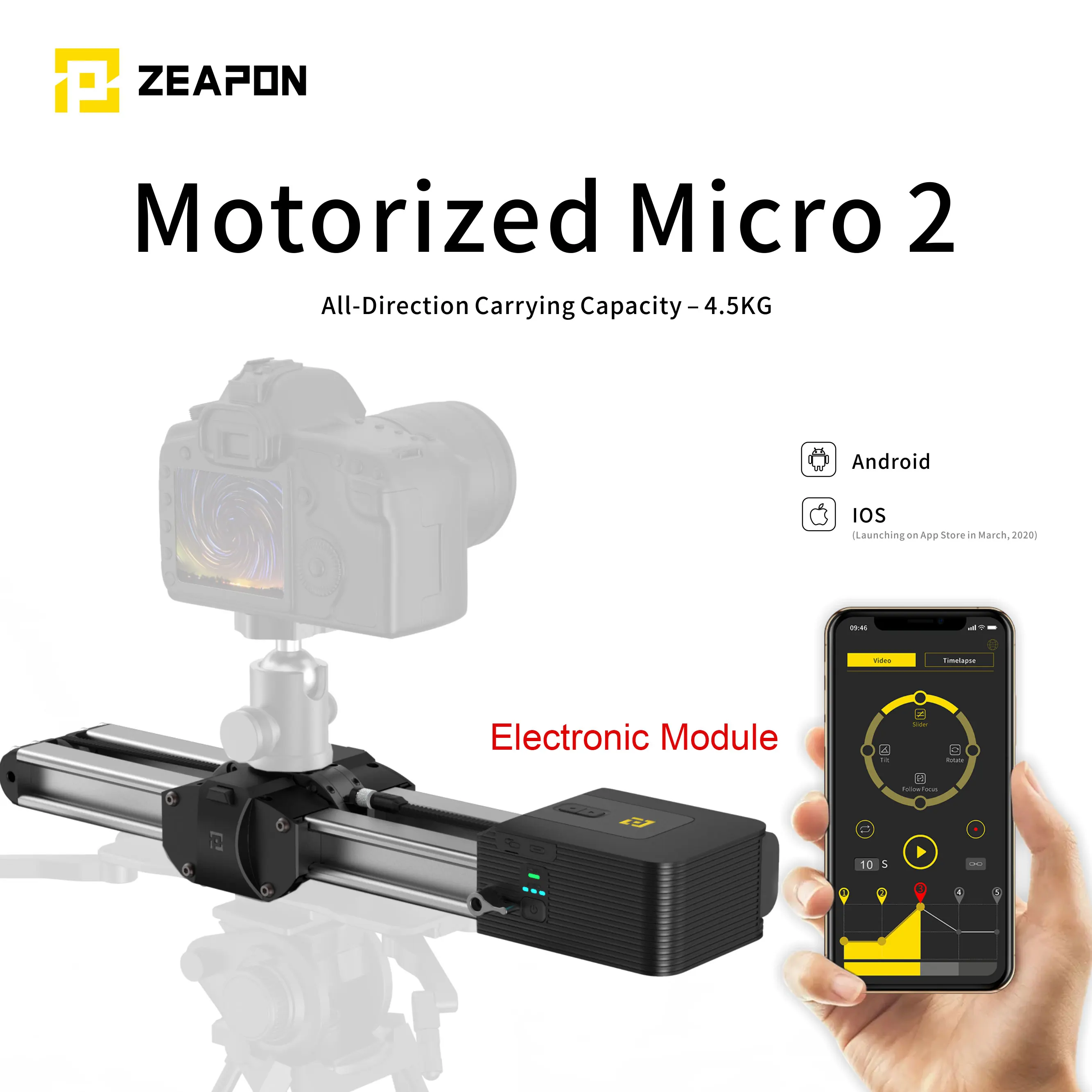 ZEAPON Motorized Electronic Motor Module for Micro 2 Slider Ultra Silent 4.5KG All-Direction Capacity Micro2 Controller | Электроника