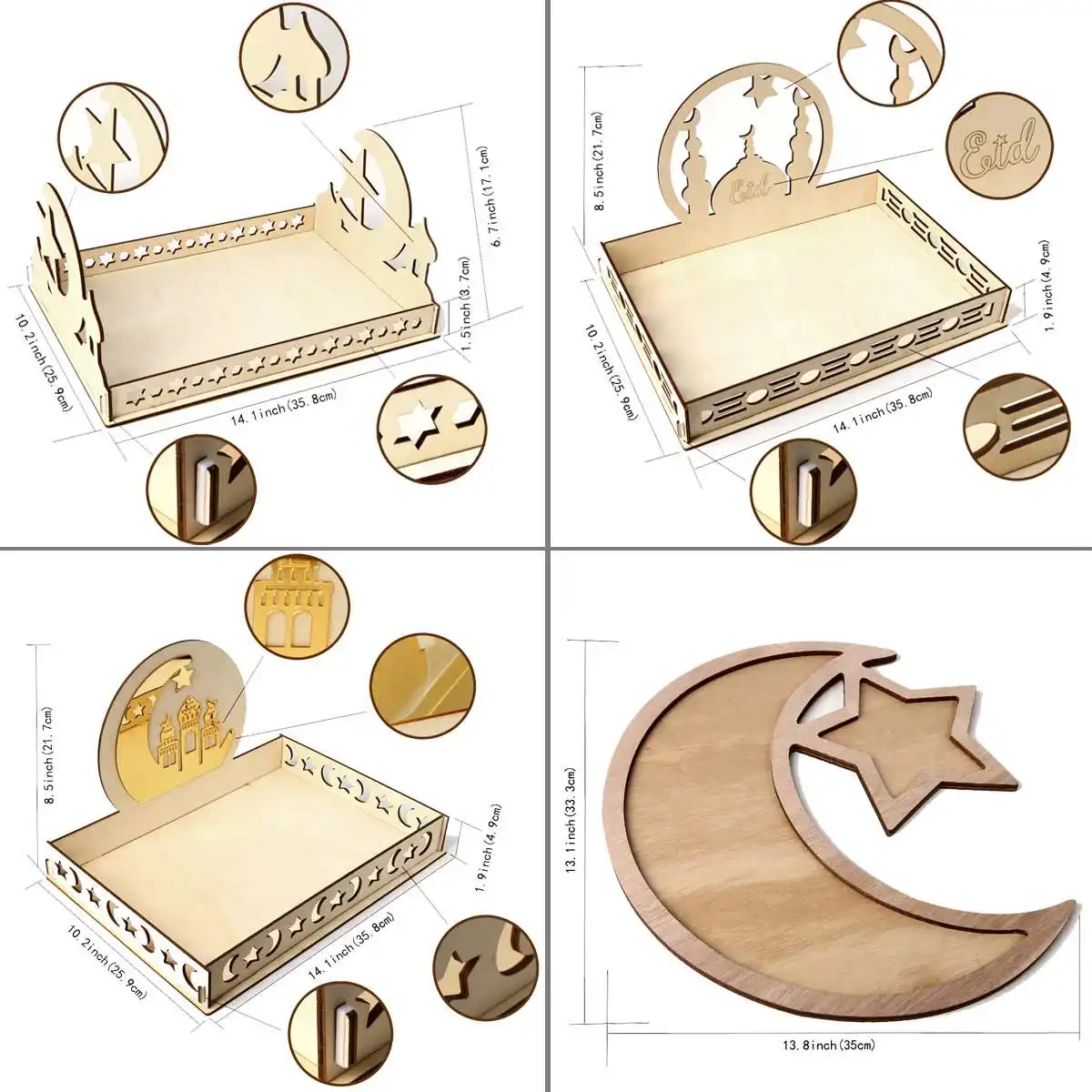 New Dessert Tray Wooden Artistic Eid Mubarak Party Serving Tableware Tray Display Wood Islam Muslim Food Storage Trays
New Dessert Tray Wooden Artistic Eid Mubarak Party Serving Tableware Tray Display Wood Islam Muslim Food Storage Trays