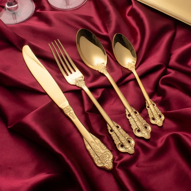 4PCs Vintage Palace wind Stainless Steel Tableware Set Knifes Spoons Forks Set Cutlery Dishwasher Safe Home Party Dinnerware Set
4PCs Vintage Palace wind Stainless Steel Tableware Set Knifes Spoons Forks Set Cutlery Dishwasher Safe Home Party Dinnerware Set