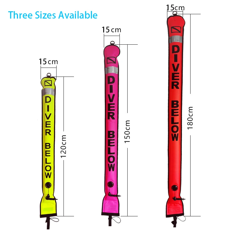 1.2m 1.5m 1.8m Buoy Colorful Visibility Safety Inflatable Scuba Diving Surface Signal Marker Buoy Accessory
1.2m 1.5m 1.8m Buoy Colorful Visibility Safety Inflatable Scuba Diving Surface Signal Marker Buoy Accessory