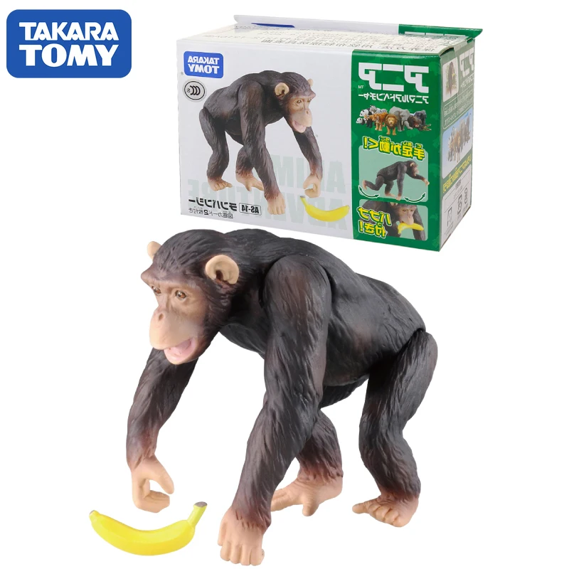 Модель диких животных TAKARA TOMY фигурка анимационного животного Лесной уход Chimpanzee