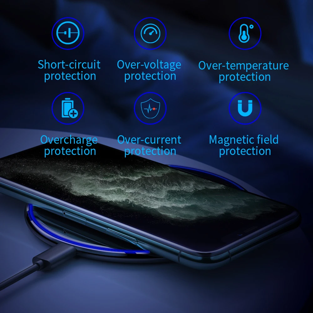 15W Qi Wireless Charger for iPhone 11 XS X XR 8 Airpods Pro Induction Quick Fast Charging Pad For Samsung S20 S10 Xiaomi mi 10 9
15W Qi Wireless Charger for iPhone 11 XS X XR 8 Airpods Pro Induction Quick Fast Charging Pad For Samsung S20 S10 Xiaomi mi 10 9