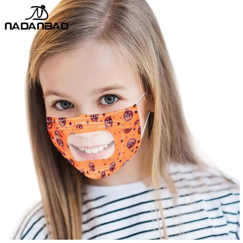 NADANBAO Halloween Cartoon Cute Mask For Kid Deaf-dumb Transparent Reusable Child Face Mask Carnival Pumpkin Head Printed Props
NADANBAO Halloween Cartoon Cute Mask For Kid Deaf-dumb Transparent Reusable Child Face Mask Carnival Pumpkin Head Printed Props