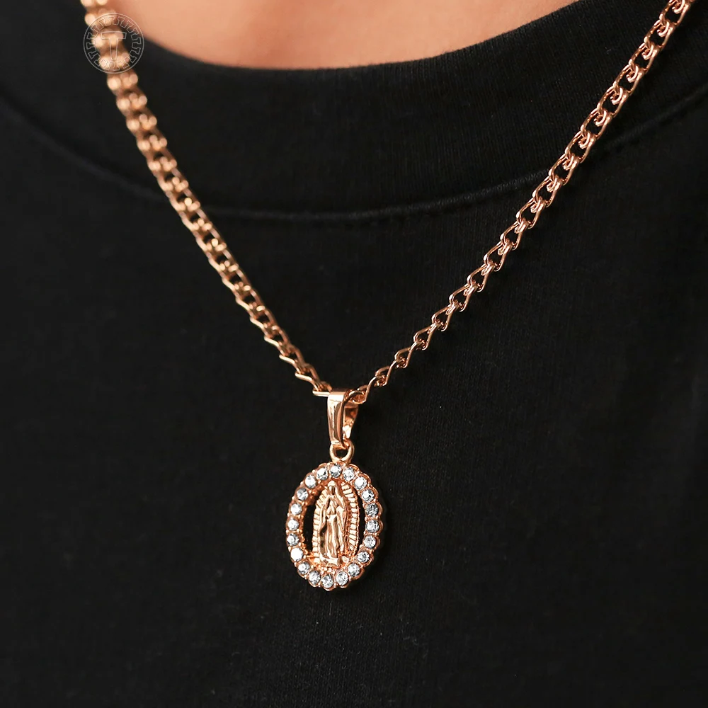 Prayer Pendant Necklace For Womens Oval 585 Rose Gold Color CZ Snail Link Chain Charm Jesus Religion Jewelry Wholesale LGP439
Prayer Pendant Necklace For Womens Oval 585 Rose Gold Color CZ Snail Link Chain Charm Jesus Religion Jewelry Wholesale LGP439