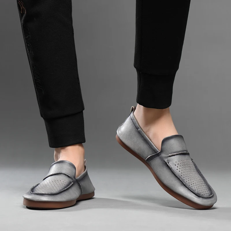 FIXSYS Summer Man Shoes Leather Mens Driving Shoes Hollow Breathable Moccasins Handmade Casual Loafers Comfortable Boat Shoes
FIXSYS Summer Man Shoes Leather Mens Driving Shoes Hollow Breathable Moccasins Handmade Casual Loafers Comfortable Boat Shoes