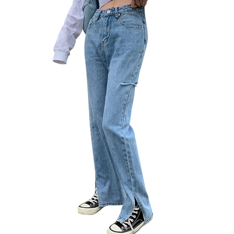 ZAWAHIKI 2021 Spring Summer Holes Jeans Femme High Waist Korean High Waist Retro Woman Pants Full Length Fashion Jeans Solid 
ZAWAHIKI 2021 Spring Summer Holes Jeans Femme High Waist Korean High Waist Retro Woman Pants Full Length Fashion Jeans Solid