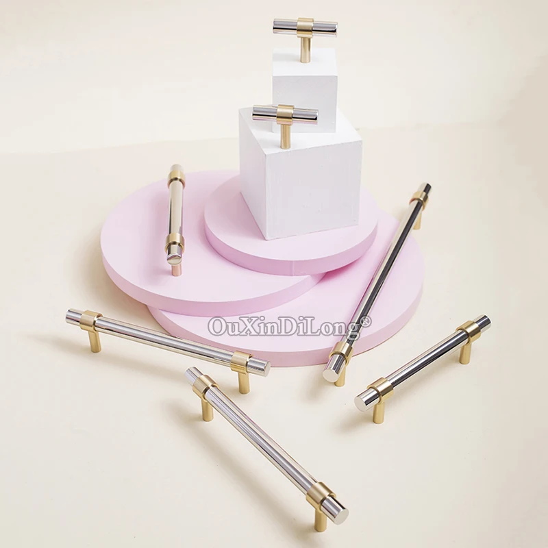 1PCS Nordic 304 Stainless Steel+Brass T bar Knob and Handle Cabinet/ Wardrobe Handle Drawer Pulls Longer Furniture Handle GF501
1PCS Nordic 304 Stainless Steel+Brass T bar Knob and Handle Cabinet/ Wardrobe Handle Drawer Pulls Longer Furniture Handle GF501