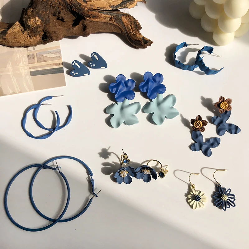 Fashion Jewelry Women Earring 2020 Popular Geometric Heart Butterfly Round Blue Dark Blue Color Dangle Drop Earrings Party Gifts
Fashion Jewelry Women Earring 2020 Popular Geometric Heart Butterfly Round Blue Dark Blue Color Dangle Drop Earrings Party Gifts