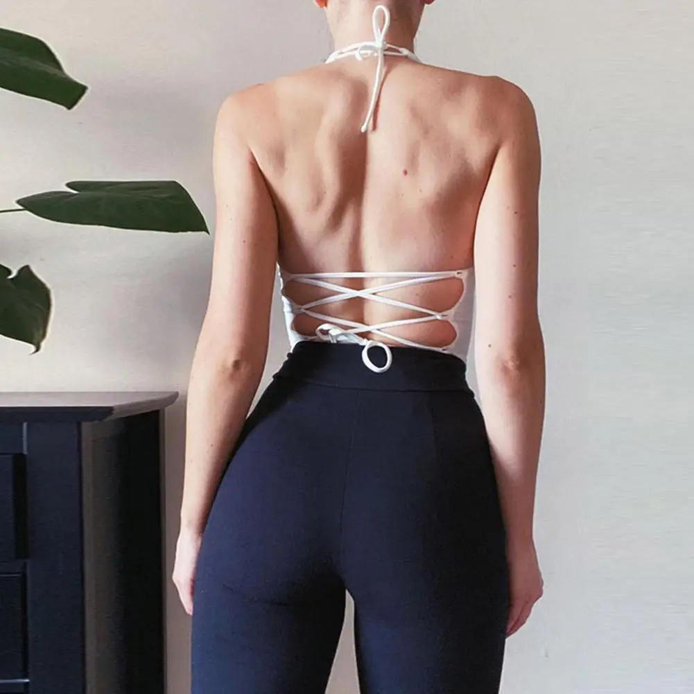 2021 Summer New Sexy Backless Back Straps Halter Sleeveless Off Shoulder Triangle Hem Solid Crop Top Tanks Camisole Fitness Wear
2021 Summer New Sexy Backless Back Straps Halter Sleeveless Off Shoulder Triangle Hem Solid Crop Top Tanks Camisole Fitness Wear
