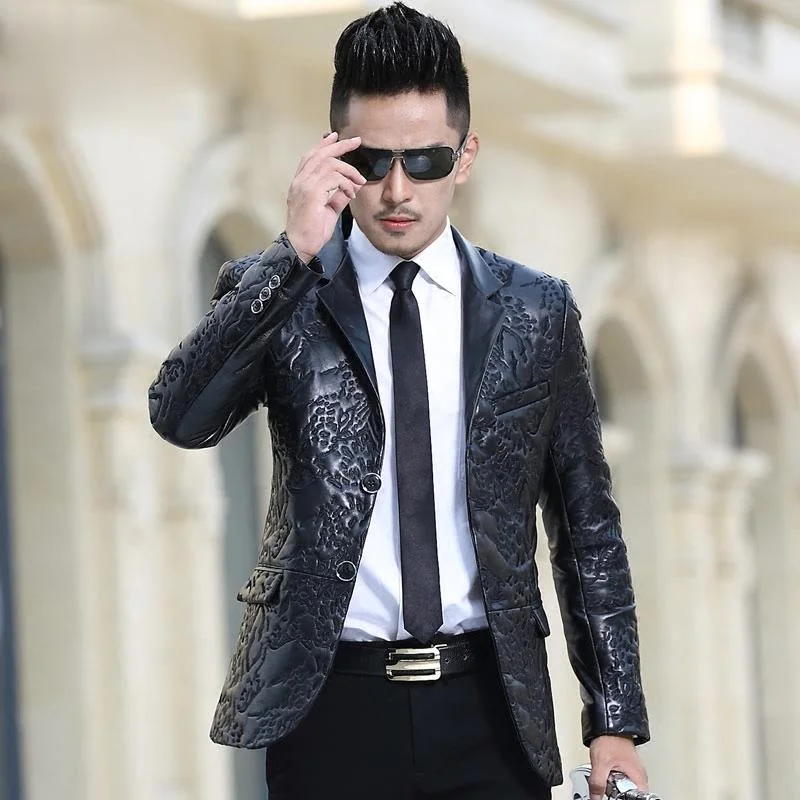 Genuine Leather Clothes Mens Suit Embroidered Sheep Jacket Male Spring and Autumn Coat
Genuine Leather Clothes Mens Suit Embroidered Sheep Jacket Male Spring and Autumn Coat