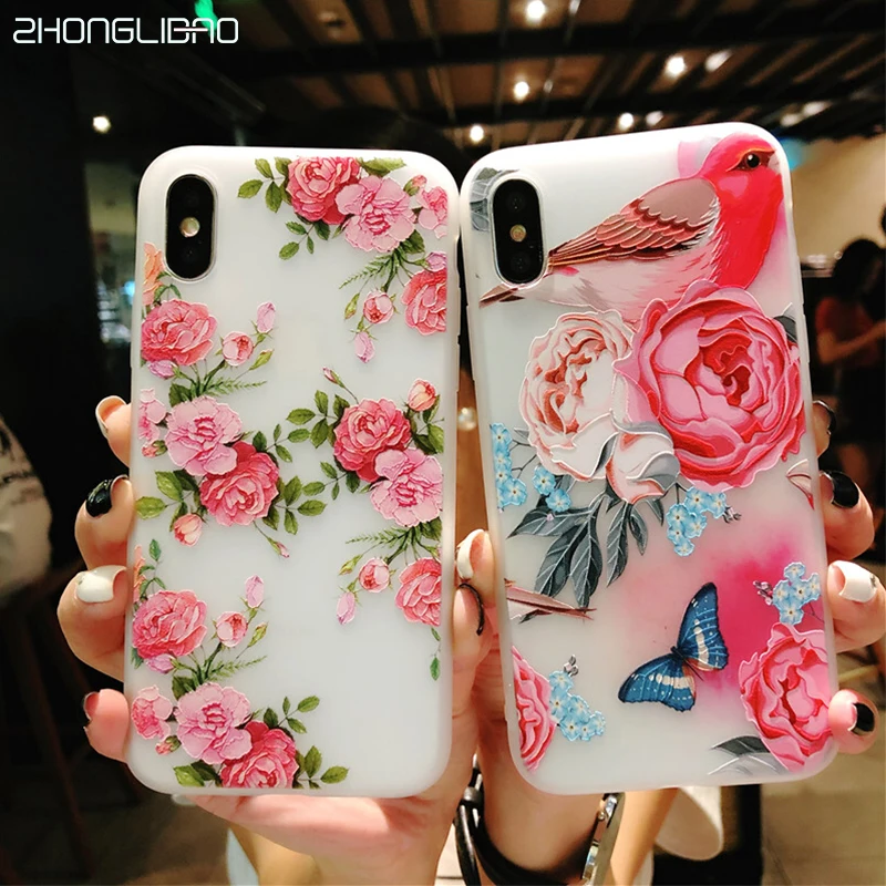 Силиконовый чехол с цветочным рисунком для iPhone 7 8 6 6S Plus XS Max XR X11pro розовым 11 Pro X S R