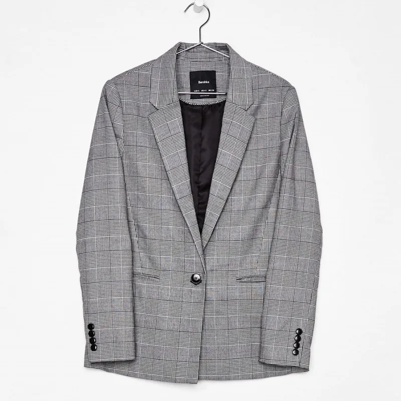 Gray Plaid Office Lady Blazer Plaid Women Vintage Blazer Pockets Jackets Spring Autumn Lady Work Suit Jacket Mujer
Gray Plaid Office Lady Blazer Plaid Women Vintage Blazer Pockets Jackets Spring Autumn Lady Work Suit Jacket Mujer
