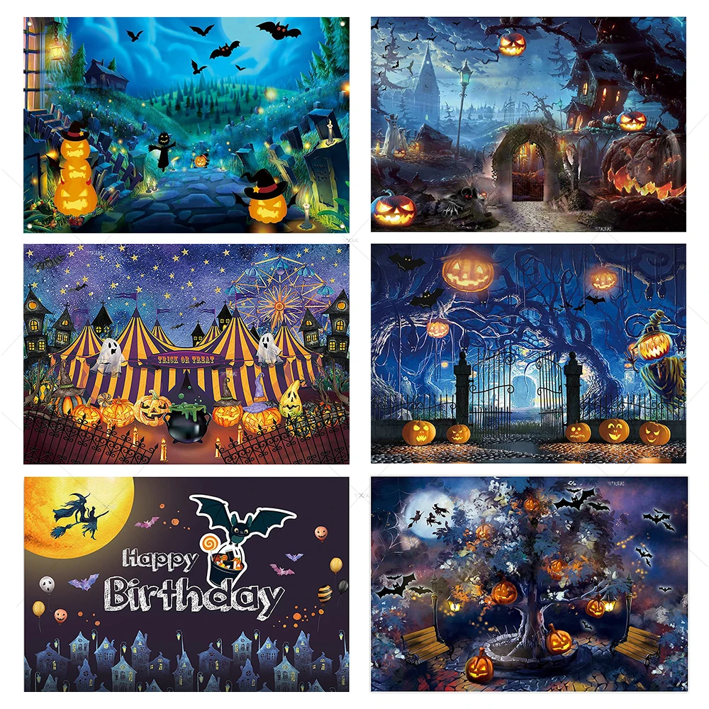 Horror Halloween Party Backdrop Night Full Moon Pumpkin Lantern Ghost Bat Wizard Photograhy Background Kids Photo Booth Props
Horror Halloween Party Backdrop Night Full Moon Pumpkin Lantern Ghost Bat Wizard Photograhy Background Kids Photo Booth Props