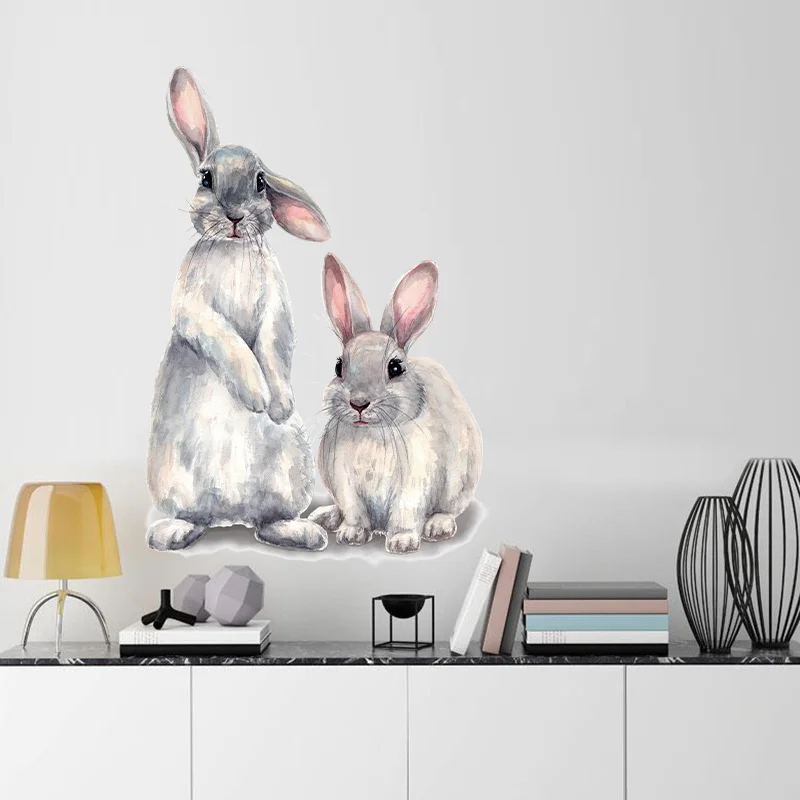 PVC Wall Decals Two Cute Rabbit Wall Stickers Children's Wallpaper Nursery Bunny Bedroom Mural Wall Decal Home Decor
PVC Wall Decals Two Cute Rabbit Wall Stickers Children's Wallpaper Nursery Bunny Bedroom Mural Wall Decal Home Decor