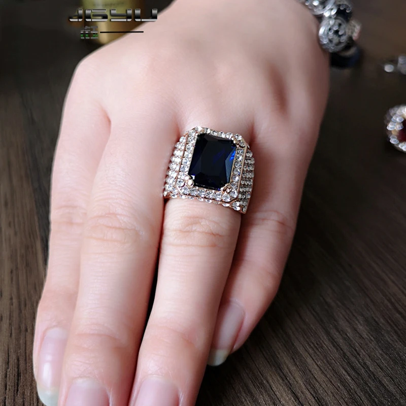 Big Square Blue Crystal Stone Ring Turkish Sapphire Full Gemstone 14K Gold Zircon Ring Men's Fine Bridegroom Engagement Jewelry
Big Square Blue Crystal Stone Ring Turkish Sapphire Full Gemstone 14K Gold Zircon Ring Men's Fine Bridegroom Engagement Jewelry