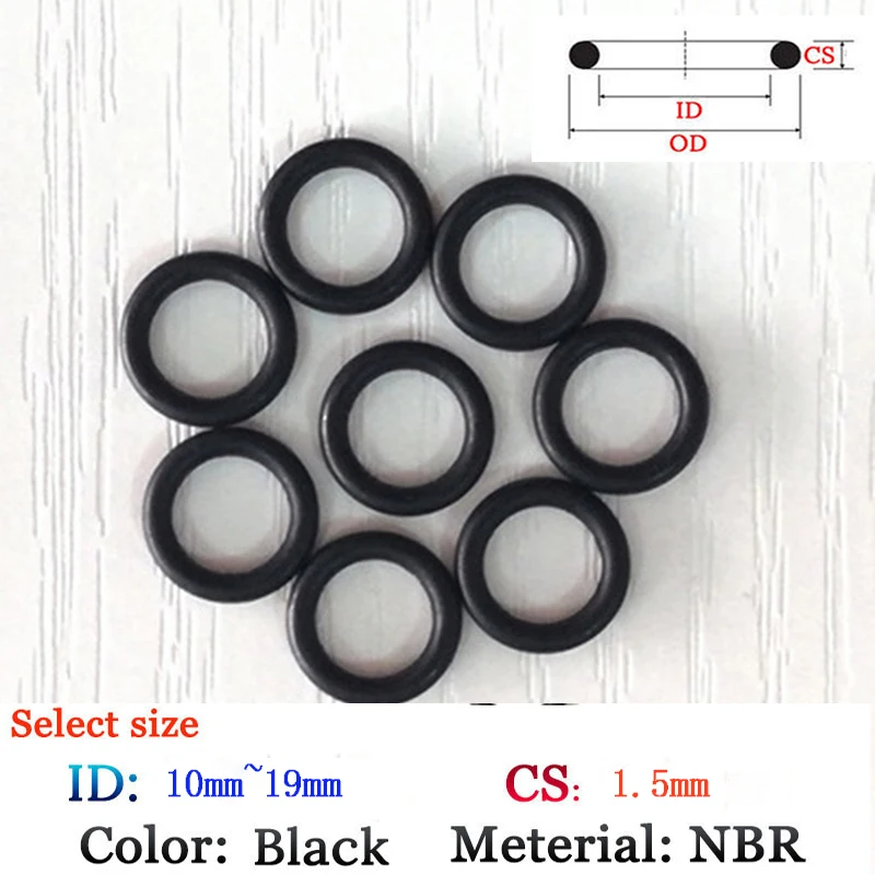 CS 1.5*10mm Rubber O-Ring 50pcs Washer Seals Plastic gasket Silicone ring film oil and water seal gasket NBR material Ring
CS 1.5*10mm Rubber O-Ring 50pcs Washer Seals Plastic gasket Silicone ring film oil and water seal gasket NBR material Ring