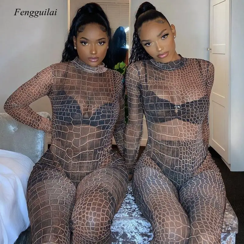 Sexy Stripe Animal Stripe Print Mesh Suit Women's 2021 Autumn and Spring Long Sleeve Round Neck Perspective Jumpsuit
Sexy Stripe Animal Stripe Print Mesh Suit Women's 2021 Autumn and Spring Long Sleeve Round Neck Perspective Jumpsuit