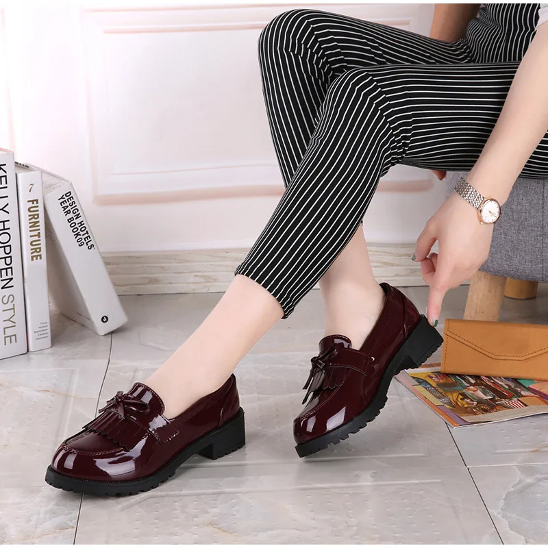 Leather Ladies Flat Oxfords Women Bowtie Tassel Platform Autumn Derby Shoes Slip On Female Comfort Fashion Footwear
Leather Ladies Flat Oxfords Women Bowtie Tassel Platform Autumn Derby Shoes Slip On Female Comfort Fashion Footwear
