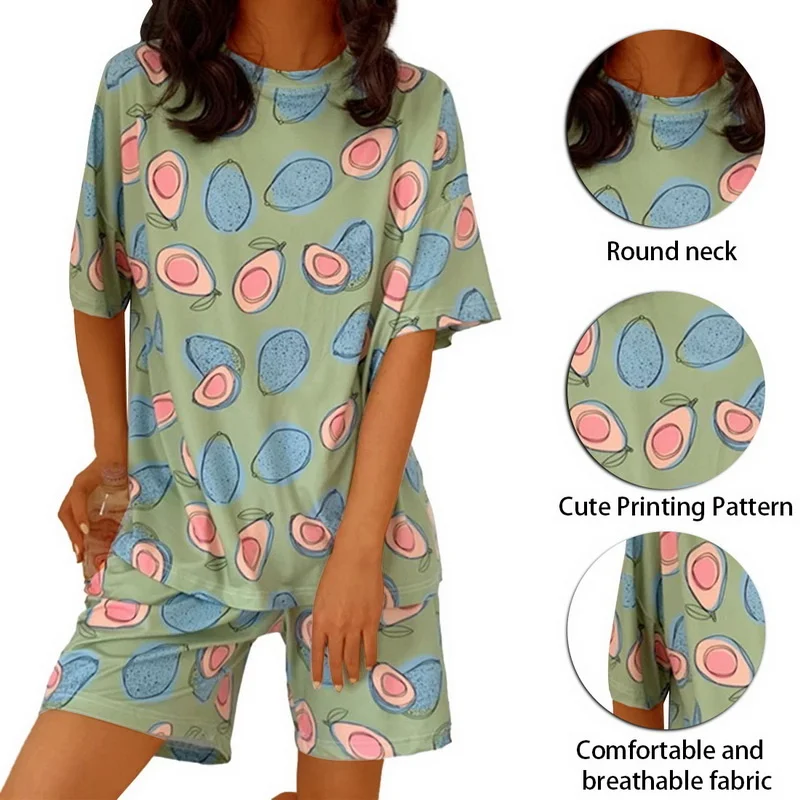 2021 Loose Casual Sleepwear Cute Summer Pajamas Set For Women Sleepwear T-Shirts And Shorts Print Girl Pjs Homewear
2021 Loose Casual Sleepwear Cute Summer Pajamas Set For Women Sleepwear T-Shirts And Shorts Print Girl Pjs Homewear