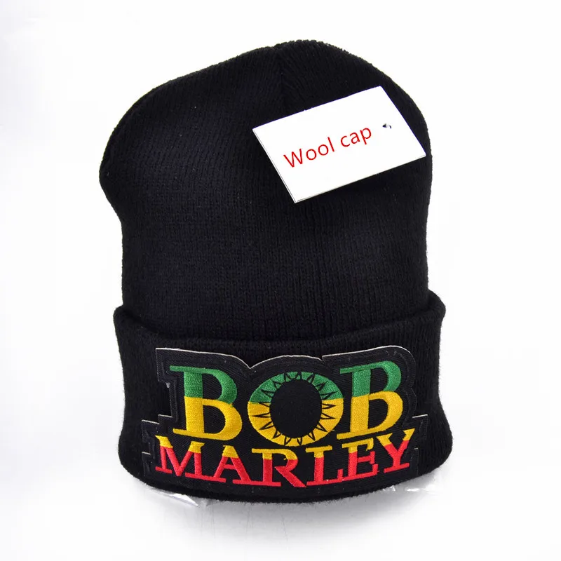 Шерстяные шапки с логотипом Bob Marley вязаные мужские зимние головные уборы для