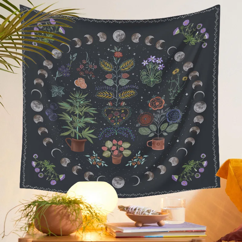 Moon Phase Tapestry Wall Hanging Botanical Celestial Floral Wall Tapestry Boho Flower Wall Carpets Dorm Decor Starry SkyCarpet
Moon Phase Tapestry Wall Hanging Botanical Celestial Floral Wall Tapestry Boho Flower Wall Carpets Dorm Decor Starry SkyCarpet