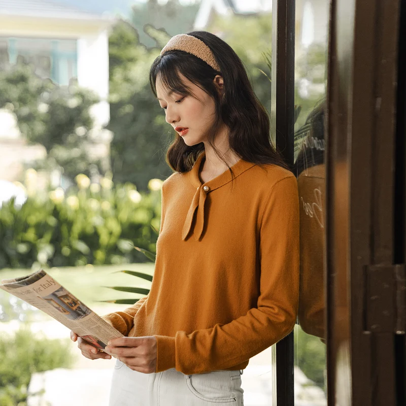 INMAN Autumn Winter Yellow Brown Pullover Tops Cute Kawaii Women Clothing Rabbit Ear Tie Button Up Long Sleeve Female Sweater
INMAN Autumn Winter Yellow Brown Pullover Tops Cute Kawaii Women Clothing Rabbit Ear Tie Button Up Long Sleeve Female Sweater