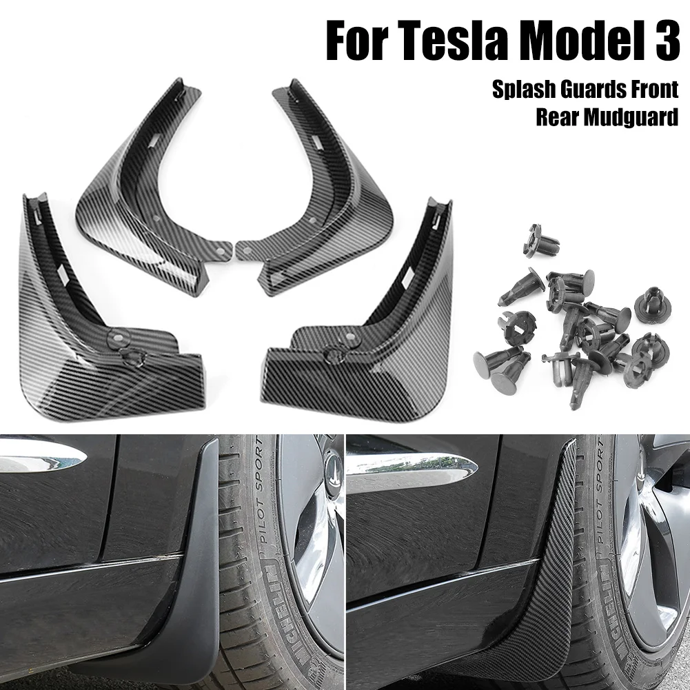 4Pcs Car Mud Flaps for Tesla Model 3 2019-2021 Accessories Front Rear Plastic Mud Splash Guard Fender Carbon Fiber Auto Parts
4Pcs Car Mud Flaps for Tesla Model 3 2019-2021 Accessories Front Rear Plastic Mud Splash Guard Fender Carbon Fiber Auto Parts