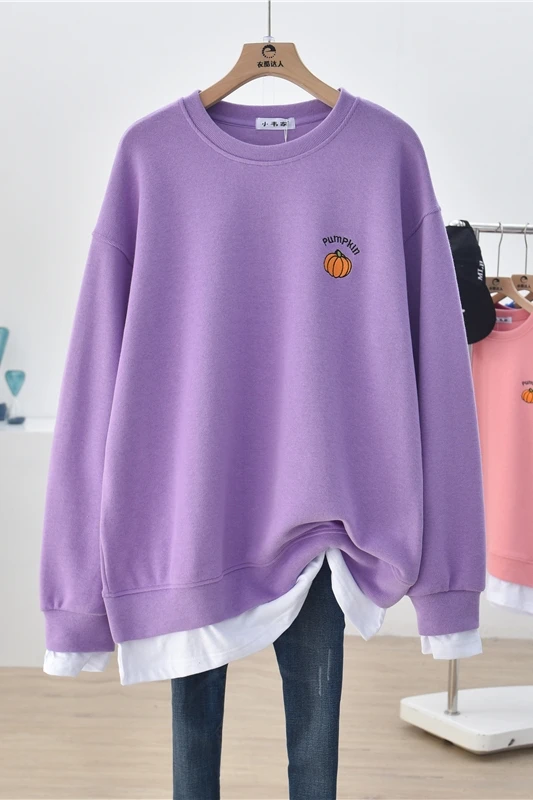 2021 New Spring Long Sleeve Cotton Women Hoodies Harajuku Medium-long Embroidery Faux Two Piece Loose O Neck Pullovers Tops
2021 New Spring Long Sleeve Cotton Women Hoodies Harajuku Medium-long Embroidery Faux Two Piece Loose O Neck Pullovers Tops