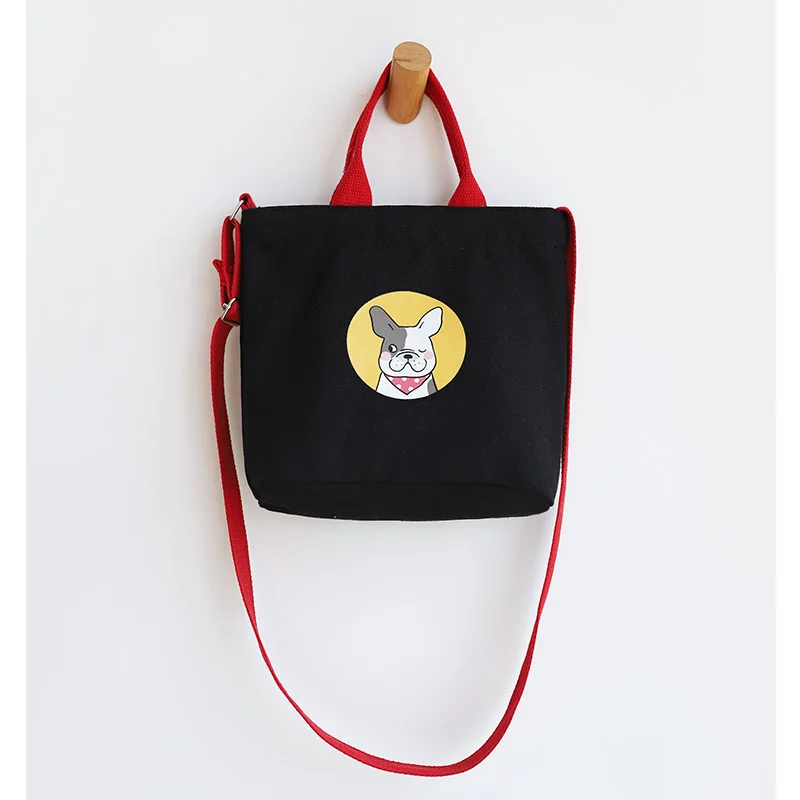 Холщовая женская сумка для покупок с принтом милой собаки хлопковая мультяшная