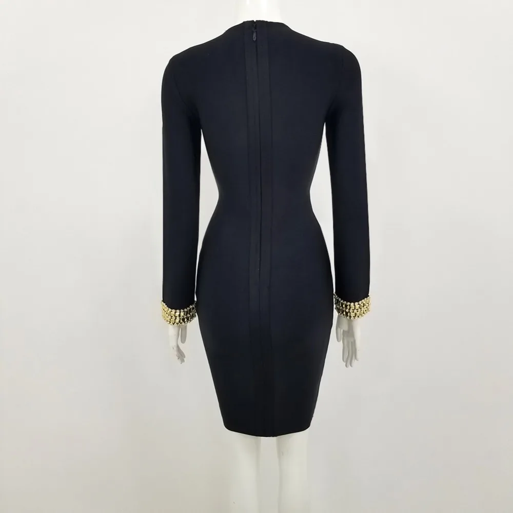 2019 New Women fashion black round neck long sleeve Bodycon Celebrity evening Party Bandage dresses
2019 New Women fashion black round neck long sleeve Bodycon Celebrity evening Party Bandage dresses