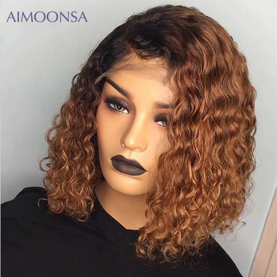 1B 27 Ombre Color Kinky Curly Short Bob Wig 4x4 Lace Closure Wig Human Hair Wigs for Black Woman Pre Plucked 150% Brazilian Remy 
1B 27 Ombre Color Kinky Curly Short Bob Wig 4x4 Lace Closure Wig Human Hair Wigs for Black Woman Pre Plucked 150% Brazilian Remy