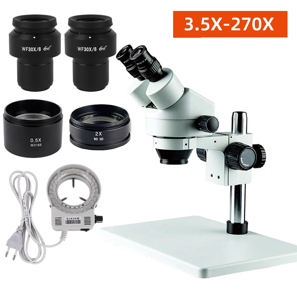 

Stereo Microscope Head Monocular Binocular With Big Metal Stand Simul-focal Optical 3.5X-270X 7-45X 7X-180X Zoom WF10X Eyepiece