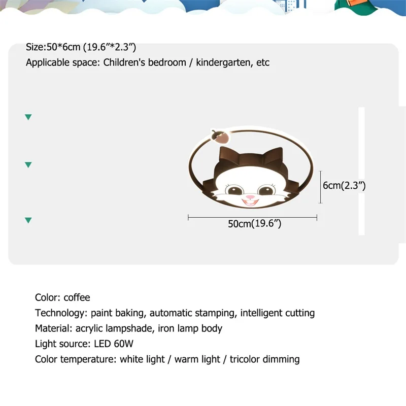 BRIGHT Children's Ceiling Lamp Squirrel Modern Fashion Suitable For Children's Room Bedroom Kindergarten
BRIGHT Children's Ceiling Lamp Squirrel Modern Fashion Suitable For Children's Room Bedroom Kindergarten