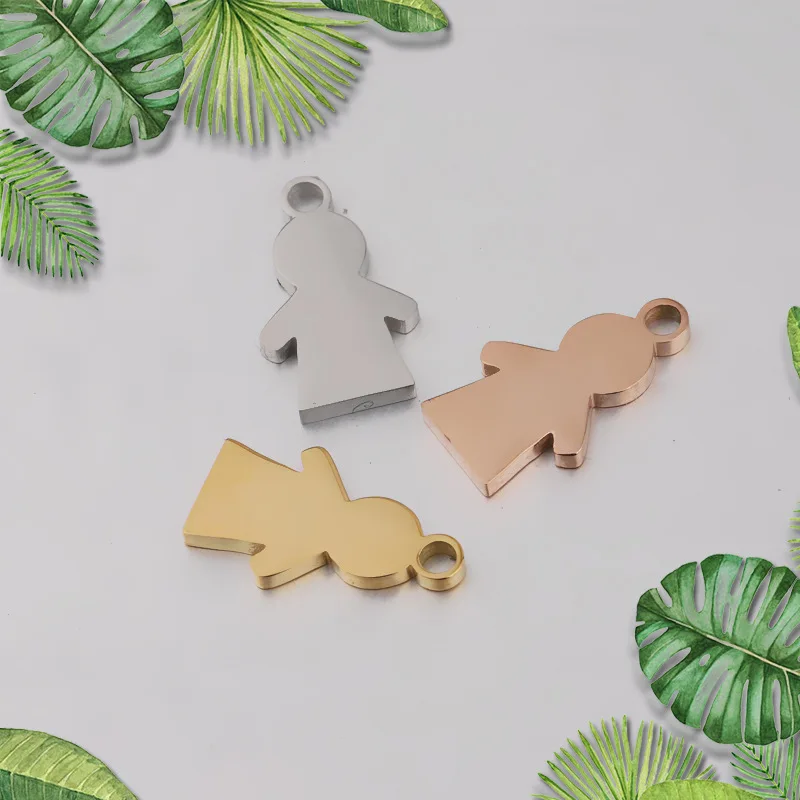 5pcs/lot Stainless Steel Charms Full Polishing Cute Boy Girl Pendant Jewelry Making Necklace Earring DIY Accessories Women Gifts
5pcs/lot Stainless Steel Charms Full Polishing Cute Boy Girl Pendant Jewelry Making Necklace Earring DIY Accessories Women Gifts