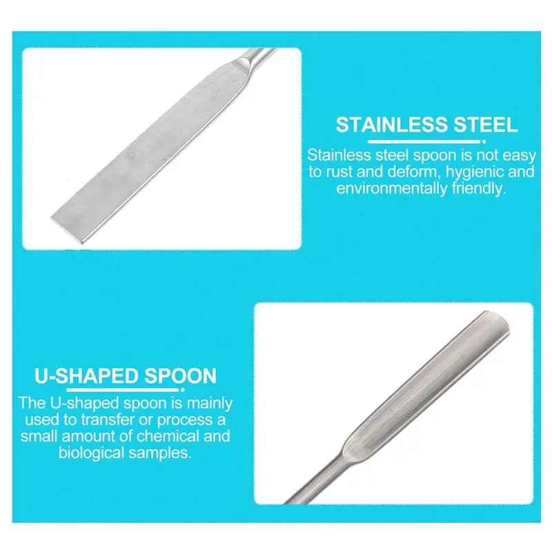 2 Pcs Stainless Steel Practical Great Durable Medicine Spoon Laboratory Spoon U-shaped Spoon for Medicine
2 Pcs Stainless Steel Practical Great Durable Medicine Spoon Laboratory Spoon U-shaped Spoon for Medicine