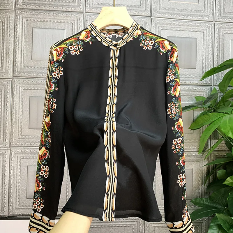2020 Spring Summer Women's High quality floral print long sleeve Shirt Tops C041
2020 Spring Summer Women's High quality floral print long sleeve Shirt Tops C041