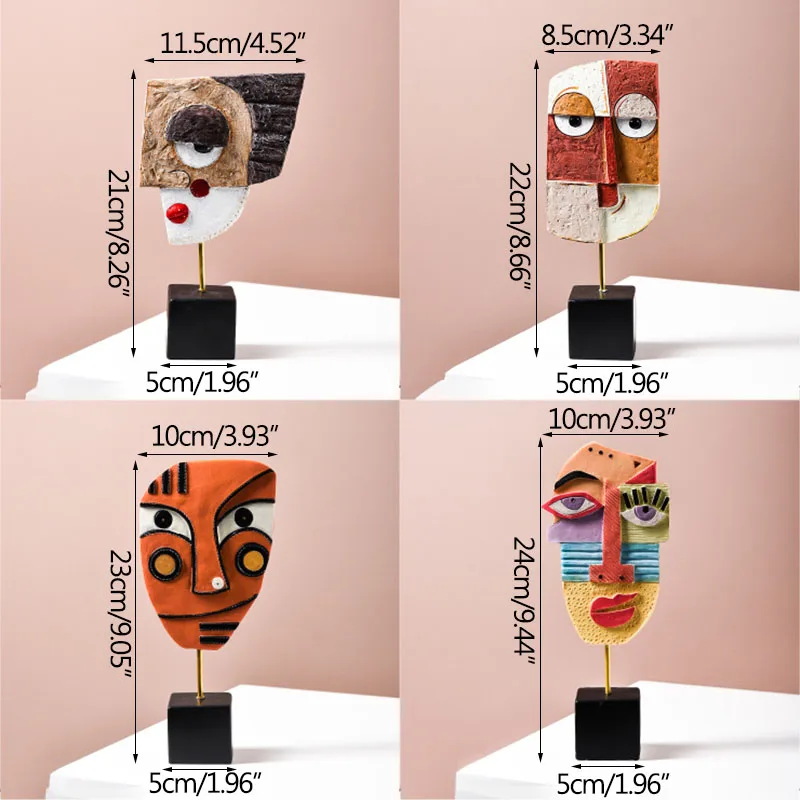 Creative Abstract Face Art Ornament Home Decoration Miniature Model Office Display Furnishings Colorful Painting Figurines Gifts
Creative Abstract Face Art Ornament Home Decoration Miniature Model Office Display Furnishings Colorful Painting Figurines Gifts