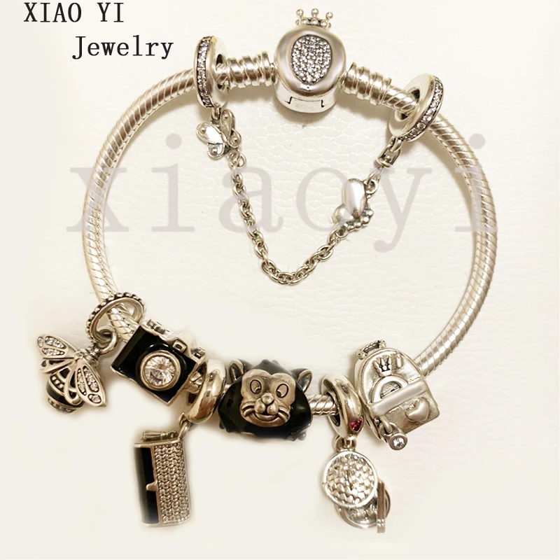 XIAOYI 2020 New 100% S925 Cartoon Lion head black camera bee purse bag Zircon pineapple head personalized bracelet female
XIAOYI 2020 New 100% S925 Cartoon Lion head black camera bee purse bag Zircon pineapple head personalized bracelet female