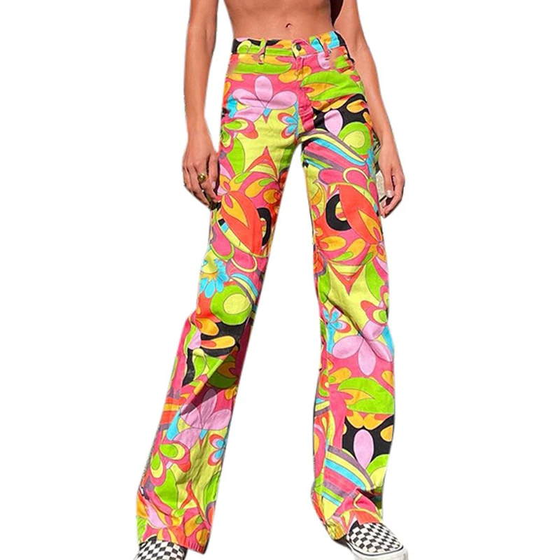 2021 Women Autumn Loose High Waist Contrast Color Print Straight Pant Colorful Fashion Harajuku Trouser Casual Street Party Wear
2021 Women Autumn Loose High Waist Contrast Color Print Straight Pant Colorful Fashion Harajuku Trouser Casual Street Party Wear