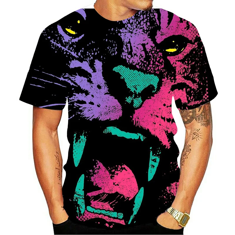 Men's T-shirt Fashion trend hip-hop leopard print loose semi-short-sleeved t-shirt for men and women couples tide Summer clothes
Men's T-shirt Fashion trend hip-hop leopard print loose semi-short-sleeved t-shirt for men and women couples tide Summer clothes