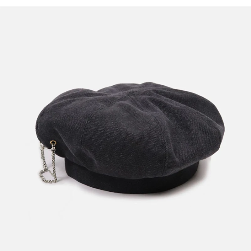 2021 Beret Ins Vintage Octagonal Hat Chain Pin Buckle Design Vintage Fried Color Painter Hat 
2021 Beret Ins Vintage Octagonal Hat Chain Pin Buckle Design Vintage Fried Color Painter Hat