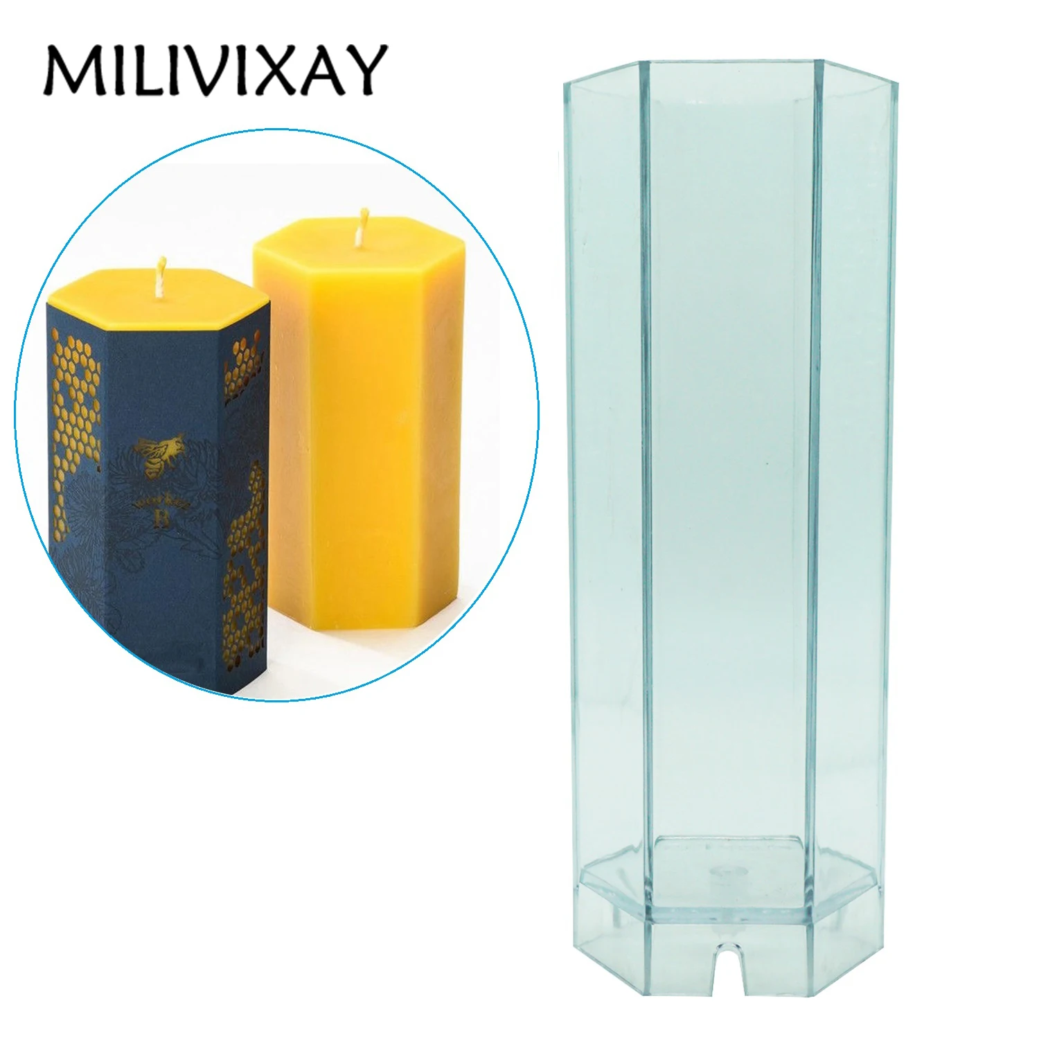 Фото MILIVIXAY 1 шт. Шестигранная форма для свечей DIY Пластиковая мыла ручной работы