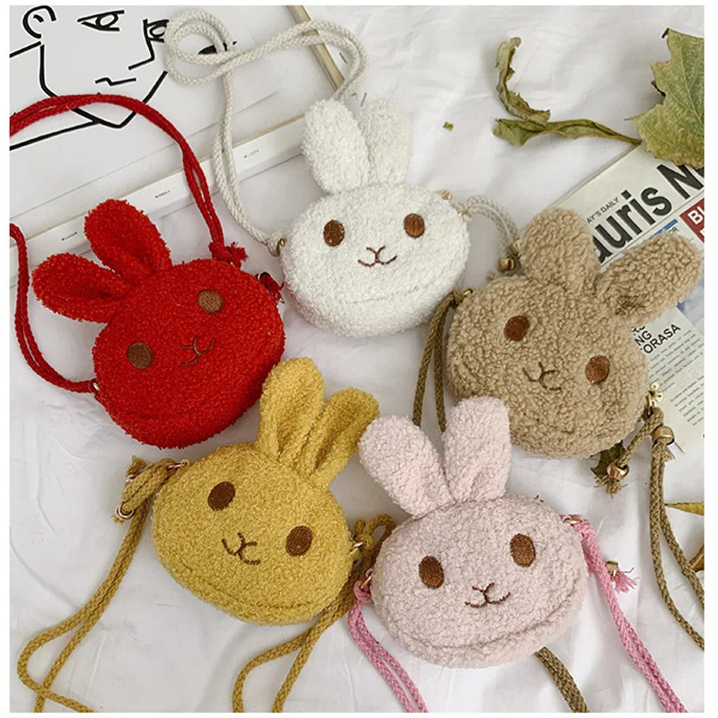 Мультяшный кролик плюшевая сумка для маленьких девочек детские мини сумки через
