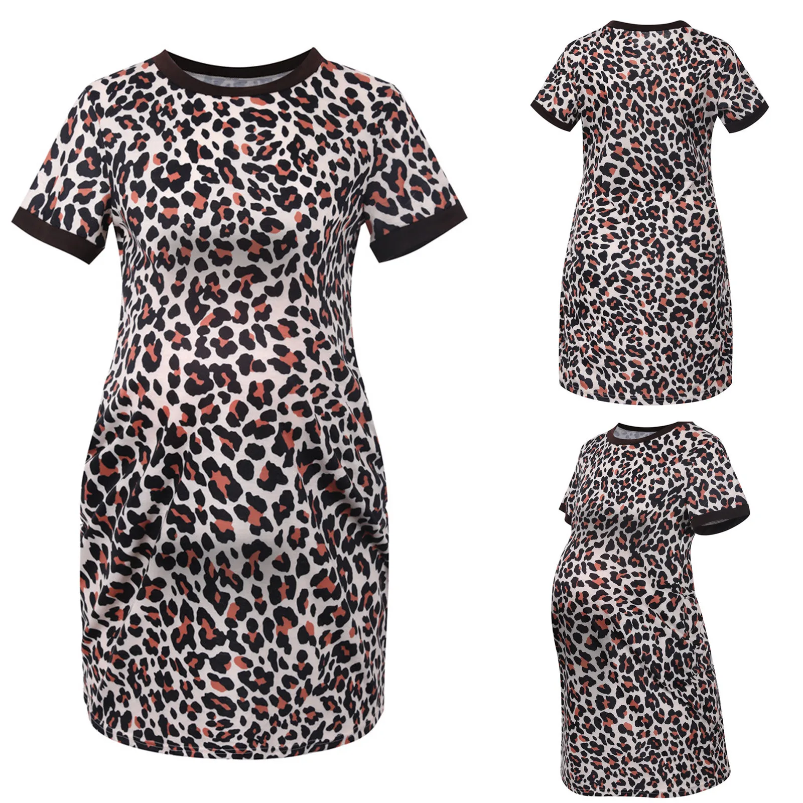 Dress For Pregnant Women Maternity Clothes Fashion Leopard Print Pocket Short Sleeve Dress Pregnancy Dresses Pregnancy Clothing 
Dress For Pregnant Women Maternity Clothes Fashion Leopard Print Pocket Short Sleeve Dress Pregnancy Dresses Pregnancy Clothing