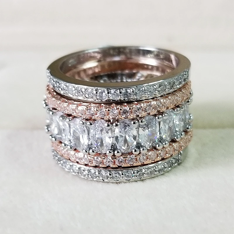 2021 New Arrival Rose Gold Color 4 Pieces Stacked Stack Wedding Engagement Ring Sets For Women Fashion Band R5899
2021 New Arrival Rose Gold Color 4 Pieces Stacked Stack Wedding Engagement Ring Sets For Women Fashion Band R5899