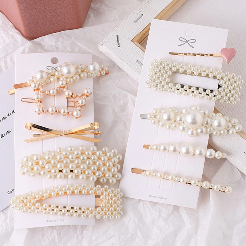 Korean Simulation Pearl Acrylic Hairpins Set For Women Hair Accessories Fashion Geometric Barrettes Clips Girls Wedding Jewelry
Korean Simulation Pearl Acrylic Hairpins Set For Women Hair Accessories Fashion Geometric Barrettes Clips Girls Wedding Jewelry