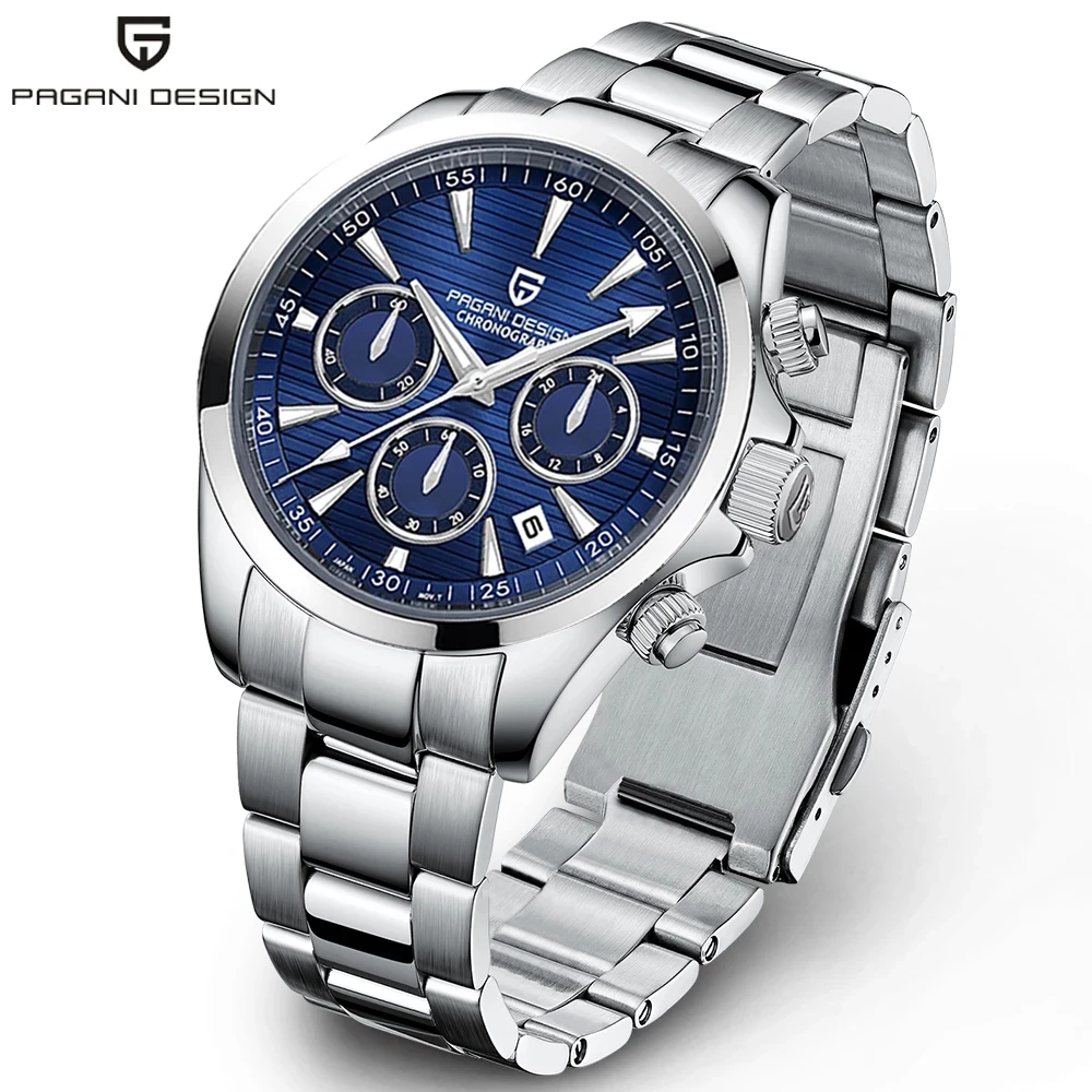 PAGANI DESIGN New 2021 Men Quartz Seiko VK63 Chronograph 100M Waterproof Stainless Steel Watches Sapphire Luxury Sport Man Clock
PAGANI DESIGN New 2021 Men Quartz Seiko VK63 Chronograph 100M Waterproof Stainless Steel Watches Sapphire Luxury Sport Man Clock